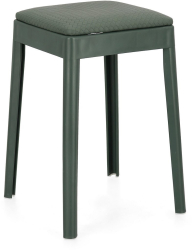 Set 4 tabureti polipropilena piele ecologica verde petrol Scooby 34x34x49 cm 