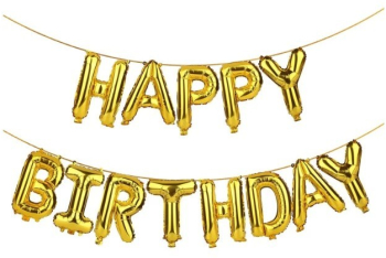 Set baloane folie Flippy Happy Birthday 40 cm auriu 