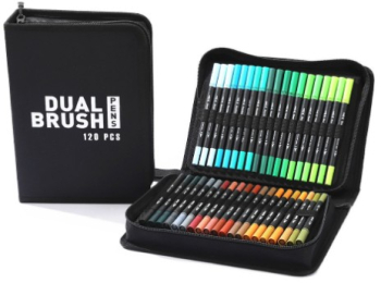 Set carioci pentru copii set carioci pentru pictura si contur 120 culori ambalaj CD maner alb 