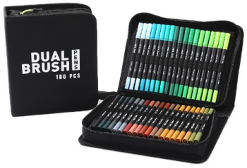 Set carioci pentru copii set pentru pictura si contur 100 culori ambalaj CD maner alb 