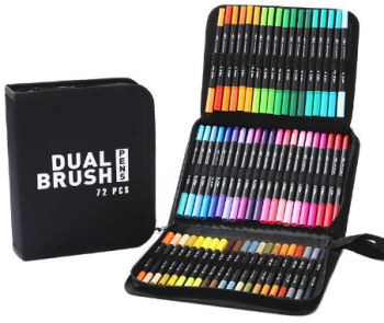 Set carioci pentru copii set pentru pictura si contur 72 culori ambalaj CD maner alb 