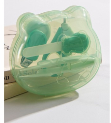 Set Ingrijire Unghii pentru Bebelusi Flippy Cutie de Depozitare in Forma de Ursulet Verde 