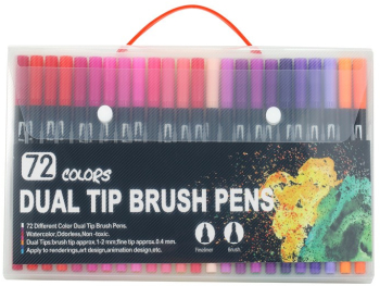 Set markere cu doua capete penita moale pentru pictura in acuarela pe baza de apa 72 culori pentru desen anime 
