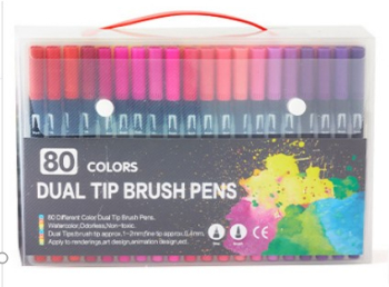 Set markere cu doua capete penita moale pentru pictura in acuarela pe baza de apa 72 culori pentru desen anime set 80 culori 