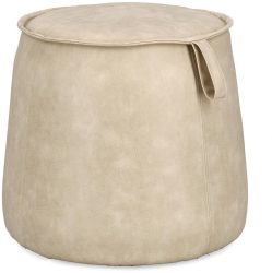 Taburet mdf piele ecologica ivoire Rudina 52x44 cm 