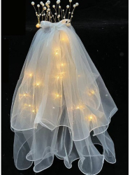 Voal Luminos pentru Copii Flippy Lumina Alb Cald pentru Halloween Cosplay Craciun Carnaval Paste Ziua Copilului Bumbac/Poliester Marime 