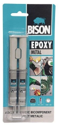 Adeziv bicomponent cu aspect metalic BISON Epoxy Metal 2 x12ml 