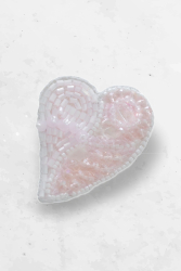 brosa inima roz 3D Swarovski handmade brosa inima accesorii femei bijuterii cadou 