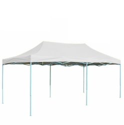 Cort Pavilion 3x6m Alb Pliabil Cadru Metal pentru Curte Gradina Evenimente 