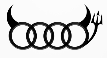Emblema Logo Audi Demon Negru Spate dimensiune 185mm Imprimat 3D 