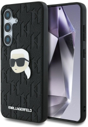 Husa Samsung Galaxy S25 - Karl Lagerfeld Hardcase Monogram Leather KLHCS25SPGKLKIPK - Karl Head Pin 