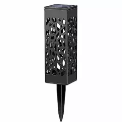 Lampa solara LED tip felinar pentru gradina inaltime 28.5 cm putere 0.2W 1.2V 600mAh alb cald 