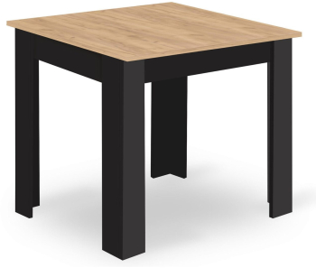 Masa pentru sufragerie/living Artool lemn negru si stejar Artisan 80x80x75 cm 