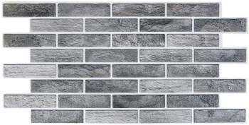 Panou decorativ   PVC model caramida 3D nuante gri inchis 96x48.5 cm 