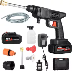 Pistol cu apa de inalta presiune pentru spalatorie auto Portabil alimentat cu baterie cu litiu 2000W 90BAR 