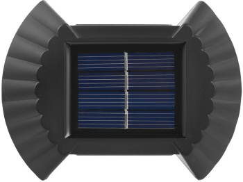 Set 4 Aplica solara LED bidirectionala pentru perete in forma de funda 8 LED-uri material ABS si PC lumina puternica IP65 10 x 7.5 cm 