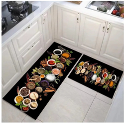 Set covorase bucatarie cu model condimente 