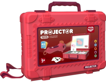 Set jucarie educativa proiector tip lanterna pentru copii 48 de imagini carti cu pictograme cutie depozitare +3 ani Rosu 