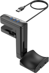 Suport de Casti Rotire la 360 din Plastic culoare Negru 3 x UBS 3.0 Cititor carduri Micro SDXC 