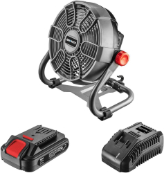 Ventilator de podea/suspendat cu acumulator 2 Ah incarcator 18V Li-ion reglabil 230V 2 viteze Graphite Energy 