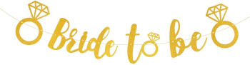 Banner Bride To Be Flippy Dimensiune 30x20 cm Rola de Ata Inclusa Tematica Nunta Decoratiune Party Auriu 