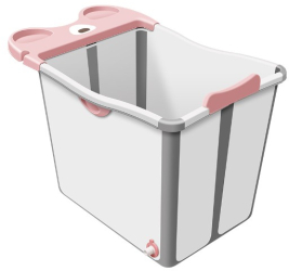 Cada Pliabila pentru Baie Flippy din PP+TPE pentru Copii +6 Luni Model Ursulet Scaun de Interior Detasabil 82 x 50 x 54 cm Roz 