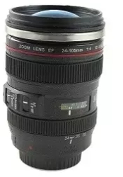 Cana in forma de obiectiv foto Gonga® Negru 330 ml 