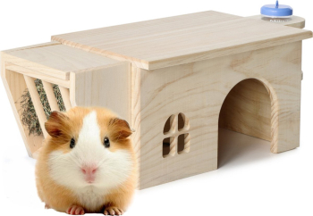 Casa Navaris pentru hamsteri 3 in 1 cu suport fan si sticla de apa Maro deschis NAV000025YU001C 