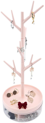 Cutie de Bijuterii Flippy Rotativa cu Suport Tip Ramura 36.5 x 14 cm din ABS+PP Roz 