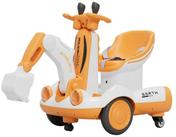Excavator Electric Flippy pe 4 Roti Antiderapante cu Telecomanda Brat Controlat Electric cu Telecomanda +2 Ani Galben 