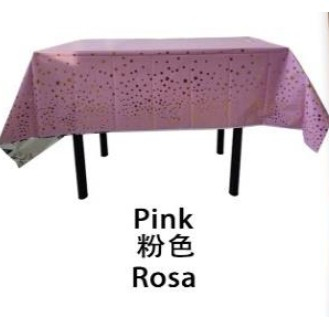 Fata de masa din folie metalica roz+137274cm 