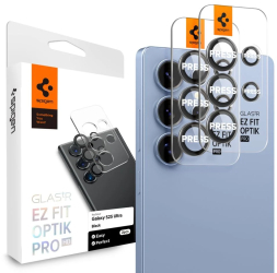 Folie Camera pentru Samsung Galaxy S25 Ultra set 2 - Spigen Glas.tR Optik EZ Fit Pro - Black 