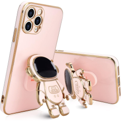 Husa de Protectie TPU 2in1 Flippy pentru Apple iPhone 14 Pro Astronaut cu Suport Antisoc Rezistenta la Impact Protectie Camera Roz 