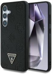 Husa pentru Samsung Galaxy S25 - Guess Peony Grained Hot Stamp Triangle Logo MagSafe GUHMS25SPGBTMK - Black 