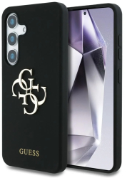 Husa pentru Samsung Galaxy S25 - Guess Silicone 4G Big Metal Logo GUHCS25SS4SMDK - Black 