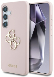 Husa pentru Samsung Galaxy S25 - Guess Silicone 4G Big Metal Logo GUHCS25SS4SMDP - Pink 
