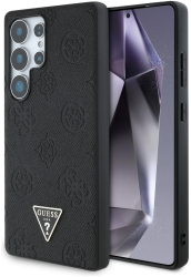 Husa pentru Samsung Galaxy S25 Ultra - Guess Peony Grained Hot Stamp Triangle Logo MagSafe GUHMS25LPGBTMK - Black 