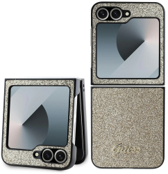 Husa pentru Samsung Galaxy Z Flip6 - Guess Glitter Script GUHCZF6HGGSHD - Gold 