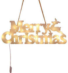 Instalatie LED de Craciun Flippy Litere 3D Merry Christmas Lumina Calda 27.5 x 10.5 x 1.4 cm Alb 