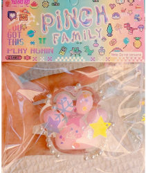 Jucarie Antistres Squishy Flippy cu Revenire Lenta Model Labuta de Pisica 6x5.5 cm 70g Ambalaj Transparent Roz-Transparent 