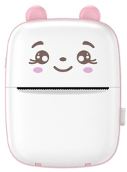 Mini Imprimanta Foto Portabila Flippy Incarcare USB Bluetooth Model Ursulet 12 x 9 x 5 cm Alb Roz 