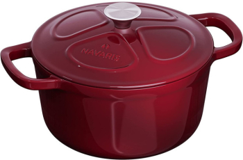 Oala din fonta antiaderenta Navaris pentru Plite/Cuptoare - 20cm - 2 5L - Rosu 58000.01.20 