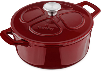 Oala din fonta antiaderenta Navaris pentru Plite/Cuptoare - 24cm - 3 5L - Rosu inchis 48777.01.20 