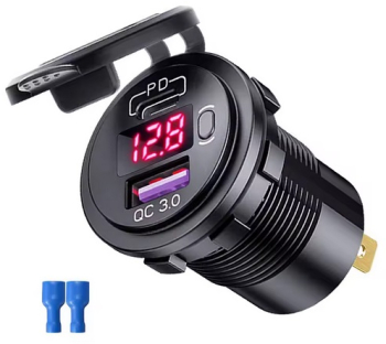Priza bricheta auto cu usb si type C QC3.0 PD 12V/24V 