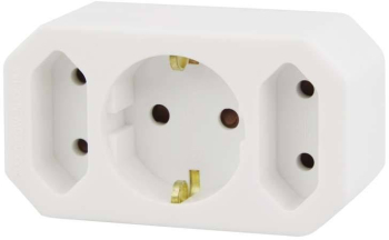 Priza Schuko la 1x schuko +2x Euro mama 2500W 250V 10A Emos 
