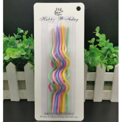 Set 10 lumanari multicolore spiralate 17 x 0.34 cm