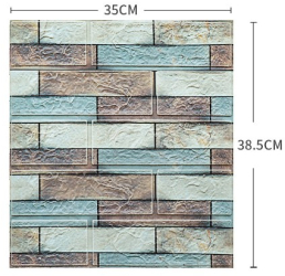 Set 10 Placi Tapet 3D Flippy 35 x 38 cm 3 mm 1.33 mp Multicolor 