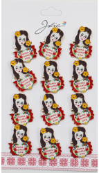 Set 12 Brose Martisor Primavara cu Mesaj Mama e Numai Una 