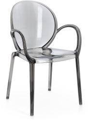 Set 4 scaune policarbonat transparent gri Camilla 58x52x87 cm 