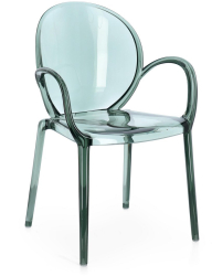 Set 4 scaune policarbonat transparent verde menta Camilla 58x52x87 cm